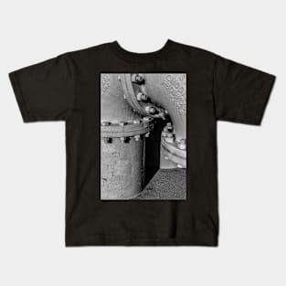 Industrial Pipe in Black and White Kids T-Shirt